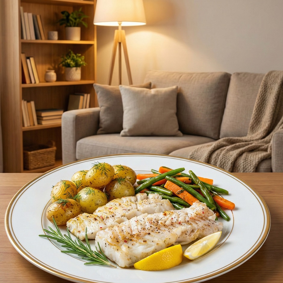 Obiad z polędwicy z mintaja